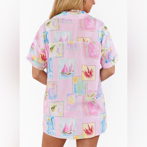NWT Show me Your Mumu Parker Button Down Coastal Grandma Shirt Large - Picture 2 of 6